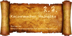 Kaczenmacher Hajnalka névjegykártya
